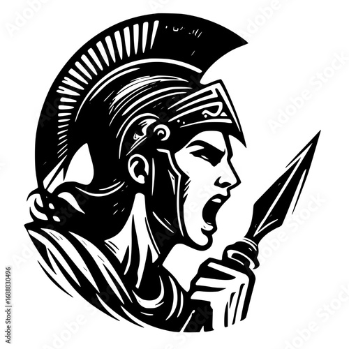 Illustration of a spartan warrior