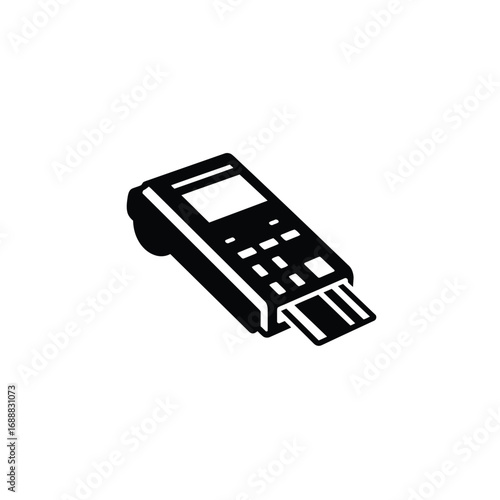Payment terminal device with card slot silhouette illustration