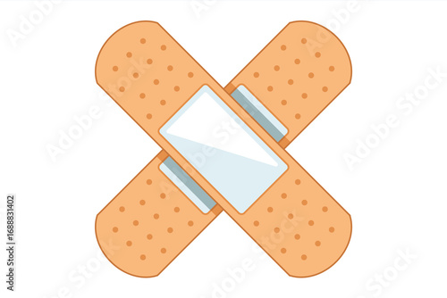 medical plaster color illustration. apply plaster to wound. flat illustration.