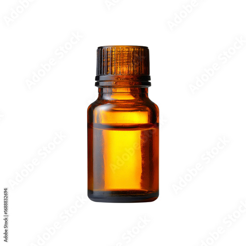 Amber Glass Bottle with Essential Oil or Serum - Product Packaging Mockup