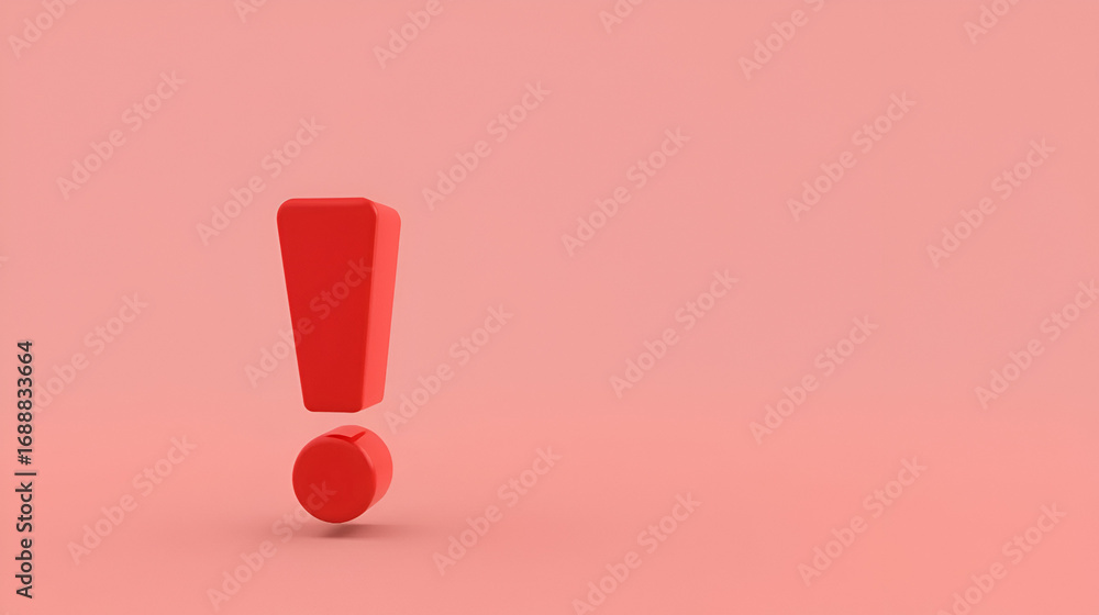 custom made wallpaper toronto digital3D illustration of red exclamation mark