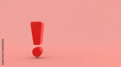 Wallpaper Mural 3D illustration of red exclamation mark Torontodigital.ca