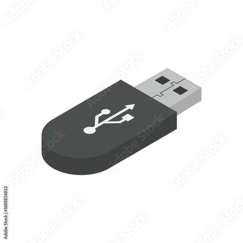 USB flat vector design in isometric view on white background