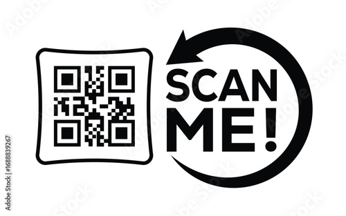 QR code scan icon set. Scan me frame. QR code scan for smartphone. QR code for mobile app, payment and identification. Vector illustration.