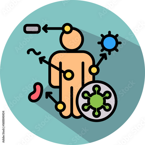 Autoimmune Reaction lineal color icon