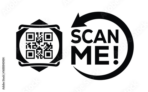 QR code scan icon set. Scan me frame. QR code scan for smartphone. QR code for mobile app, payment and identification. Vector illustration.