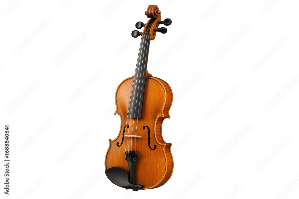 Fototapeta premium Violin with transparent background showing fine craftsmanship