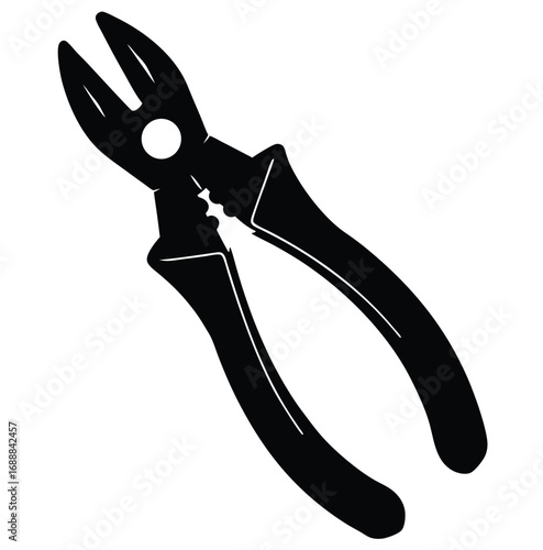 Flat nose pliers isolated on white background tool for construction and repair