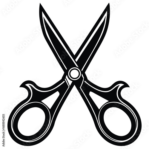 Isolated on a white background, a sharp metal scissors vector illustration is a versatile cutting tool icon