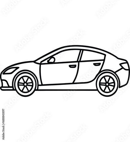 Black sportscar vector illustration isolated on a white background