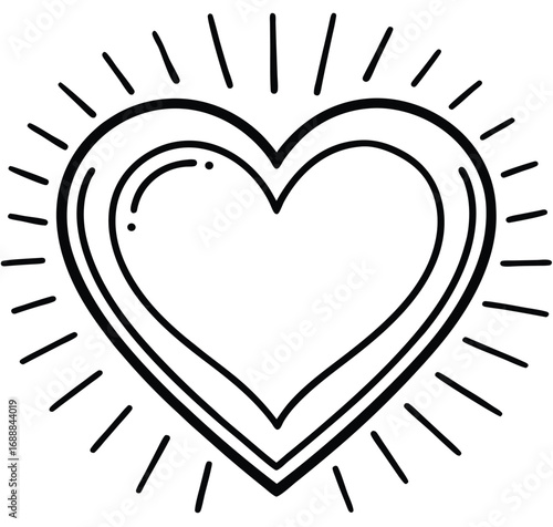 Heart of the Sun, a passionate red vector illustration for a romantic Valentine's Day celebration