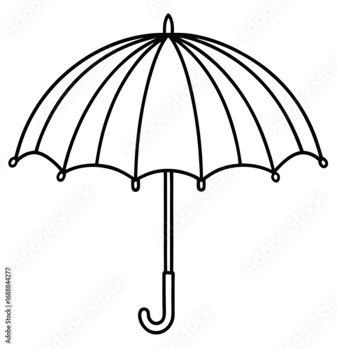 Black umbrella isolated on white background vector illustration