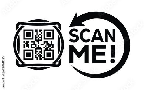 QR code scan icon set. Scan me frame. QR code scan for smartphone. QR code for mobile app, payment and identification. Vector illustration.
