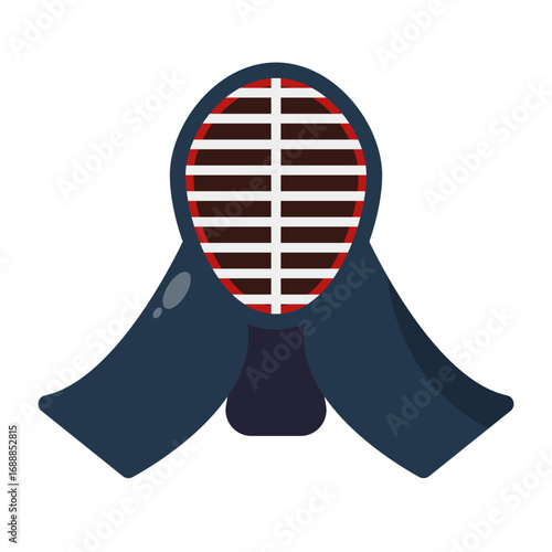 Flat design kendo mask icon. Vector.