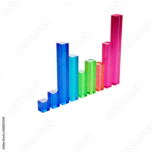 Colorful bar graph made of acrylic blocks isolated on transparent background Free Download Colorful bar graph made of acrylic blocks isolated on transparent background - GFXLoad