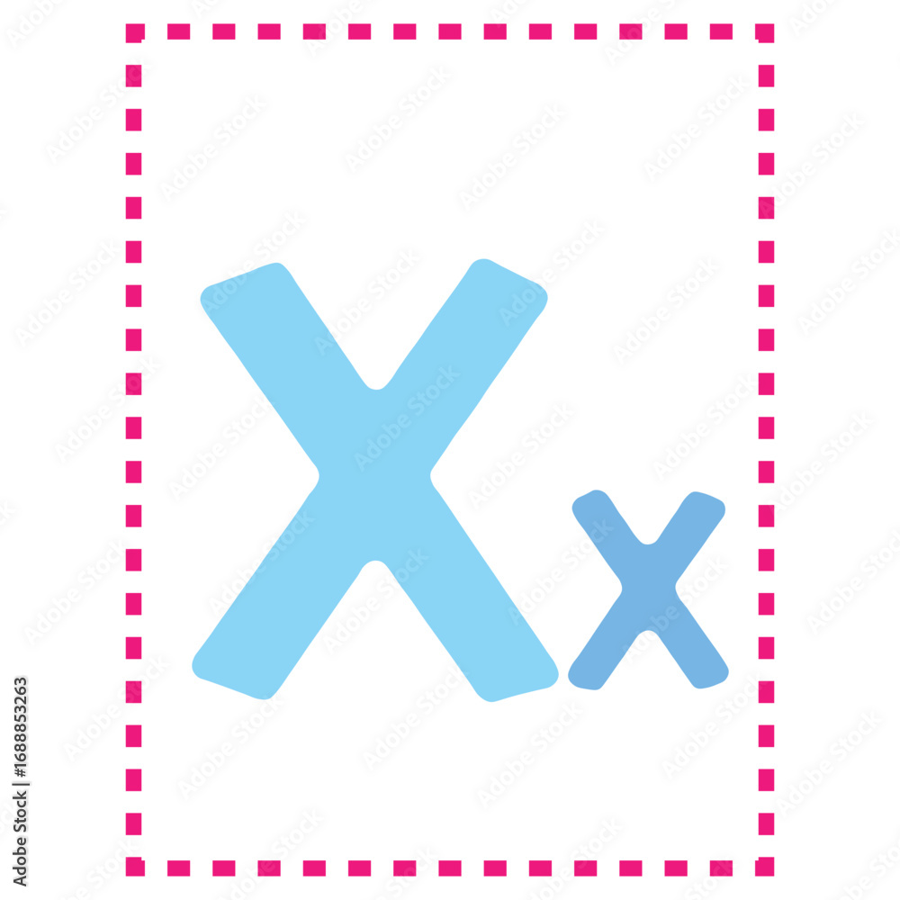 Obraz premium Cartoon alphabet letters vector for kids Xx