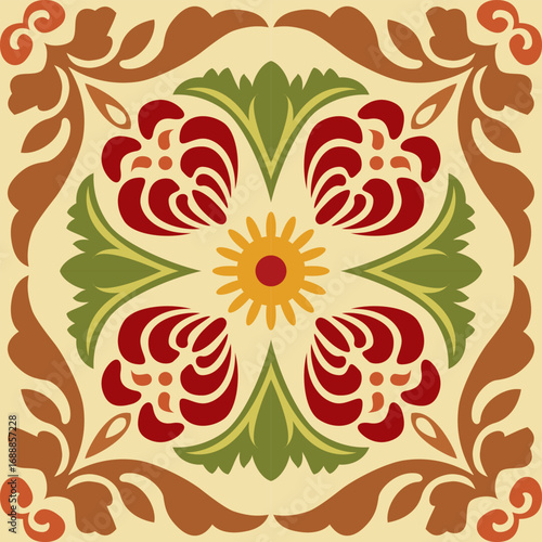 Vintage Floral patterns seamless background border embroidery ethnic batik retro. Flower motifs paisley batik. Blue silhouette watercolour flowers ikat design hand drawn. Vector illustration.