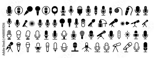 Collection of Diverse Microphone and Audio Recording Icons