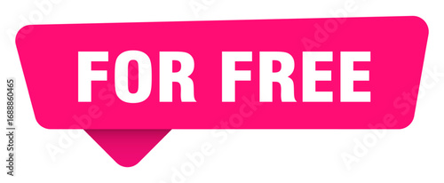 Fotografie for free magenta sticker isolated on transpatent background