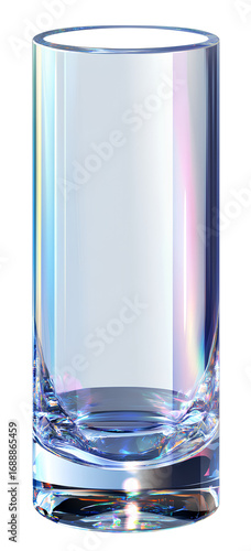 a straight crystal cylinder isolated on a transparent background in a clip art style.