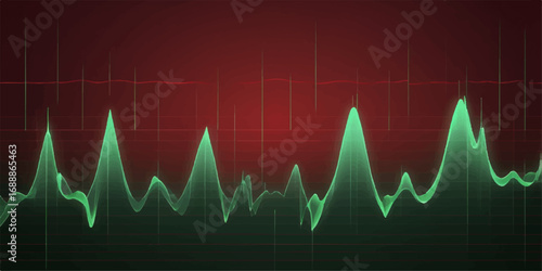 A healthy heartbeat's green electrocardiogram line on a monitor forms a heart with each pulse