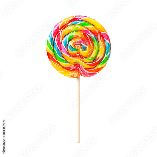 Wallpaper Mural A vibrant lollipop with swirling rainbow colors sits against a transparent background creating a playful and whimsical sweet treat Torontodigital.ca