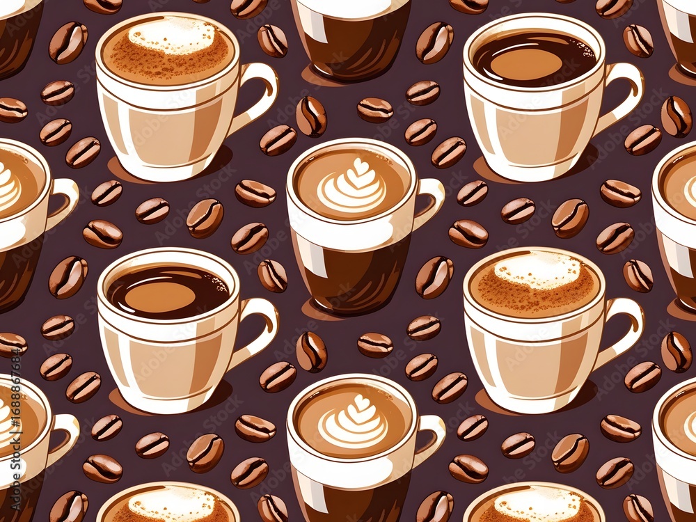 Obraz premium Coffee Cup Pattern