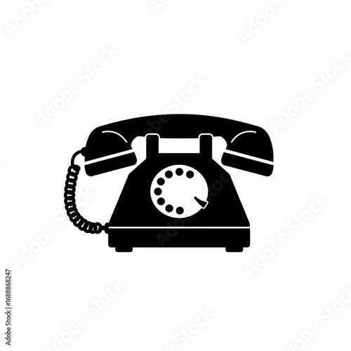 Vintage Landline Telephone Vector Illustration