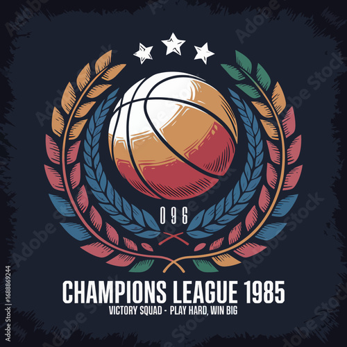  2d vector illustration sports vintage basketball design t shirt icon design celebrating a team's championship items logo ball soccer eagle animal ball 