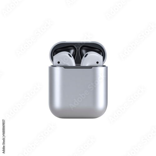 Silver Wireless Earbuds in Charging Case