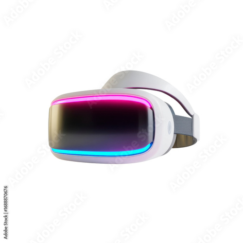 Futuristic Virtual Reality Headset with Neon Lights - VR Technology