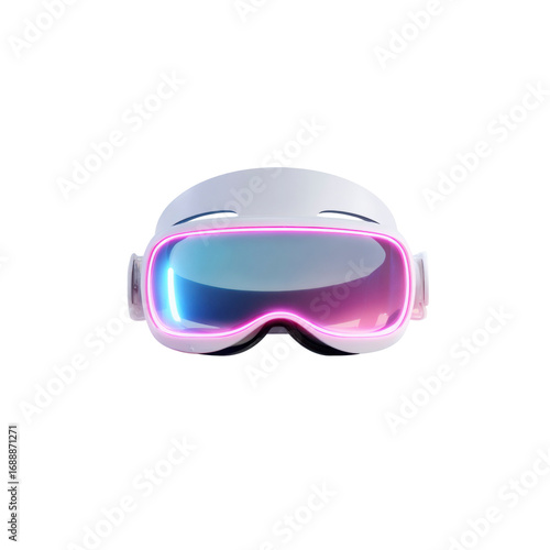 Futuristic Ski Goggles with Neon Pink and Blue Accents - 3D Render