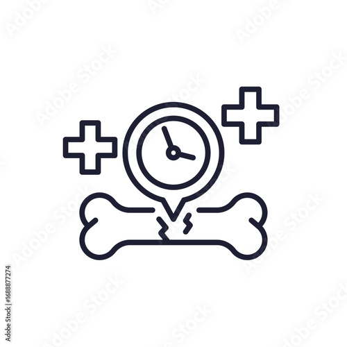 bone fracture healing time line icon