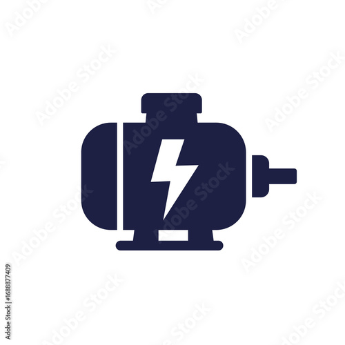 electric motor icon, engine pictogram on white