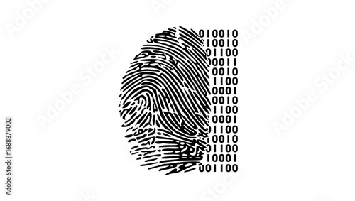 Quadro su tela digital identity symbol, black isolated silhouette