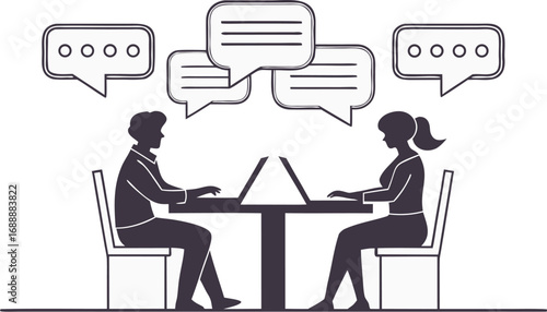Silhouette of People Chatting Online with Laptops