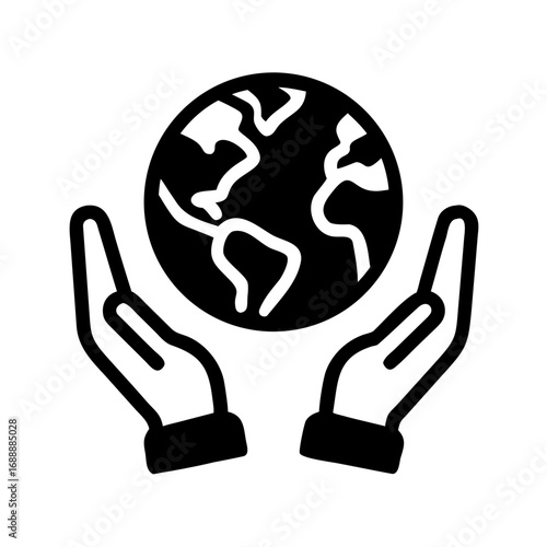 Hands holding a globe symbolizing care for the Earth on a white background 
