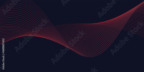 Abstract line red on red background with lighting modern