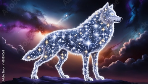 wolf howling at the moon