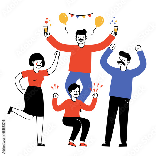 Joyful Celebration: A Group of Friends Celebrating with Festive Cheer