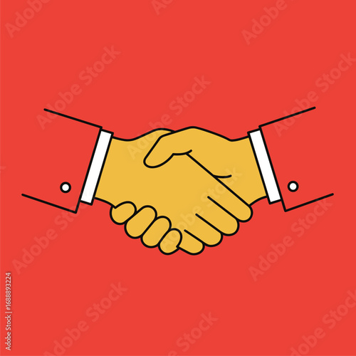 Simple Handshake Illustration: Agreement, Partnership, Deal