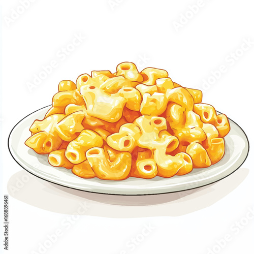 A plate of creamy macaroni and cheese.