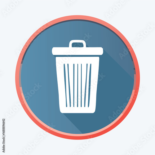 Trash Can App Icon with Square Frame - AI Generated