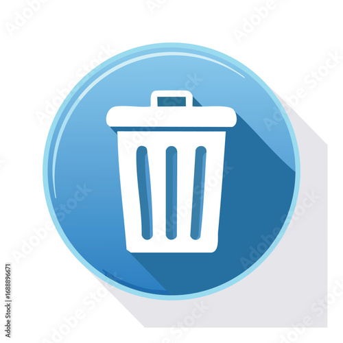 Flat Trash Icon with Red Circle Border - AI Generated