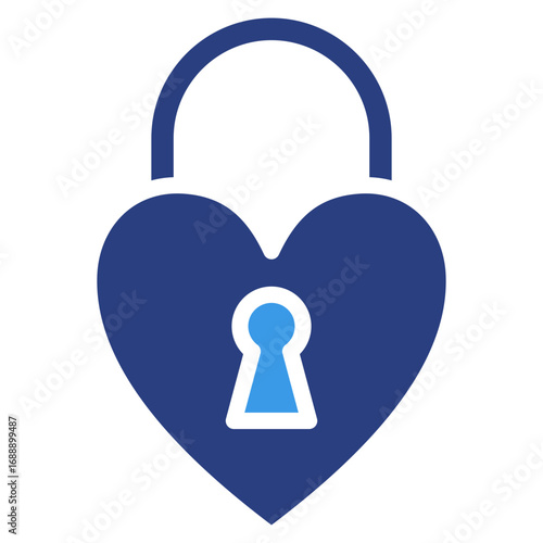 Heart Lock  Icon Element For Design