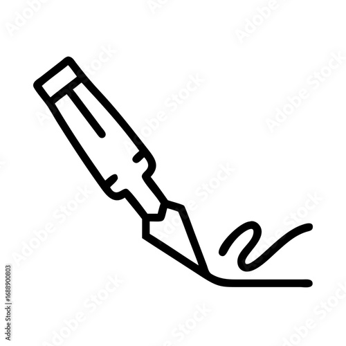 A stylish black and white illustration of a fountain pen signing its name