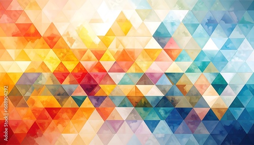 Colorful triangular mosaic pattern