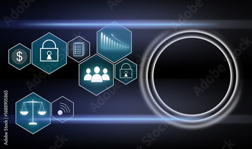 Automation, Business and industrial process workflow optimisation, software development concept on virtual screen