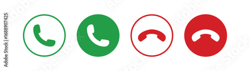 Phone icon with call and ringing symbols, telephone vector illustration