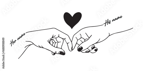 Romantic Minimal Line Art Couple